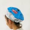 Cartoon Pattern Shower Cap Soft Lace Elastic Edged Waterproof Reusable for Bath SPA Sauna Women Girls Daily Use