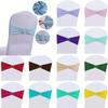 Spandex Stretch Chair Sashes Universal Fit Buckle Slider Chair Cover Bands Anti Slip Elastic Wedding Chair Bows