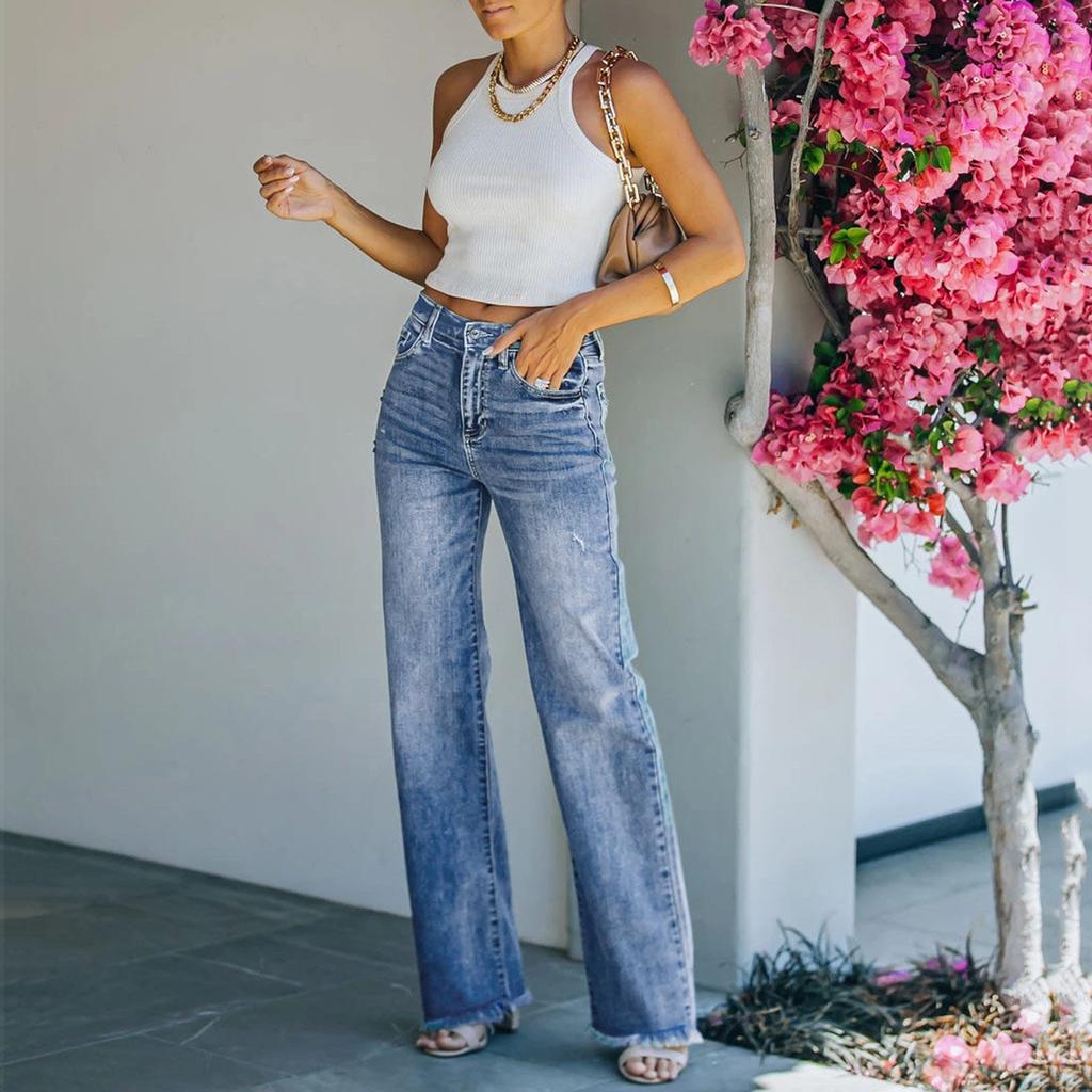 GMXIA Vintage Baggy Jeanshose Damen