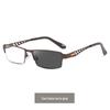 Photochromic Multifocal Anti-Blue Light Reading Glasses for Men & Women - Metal Frame, Business Use, High Definition