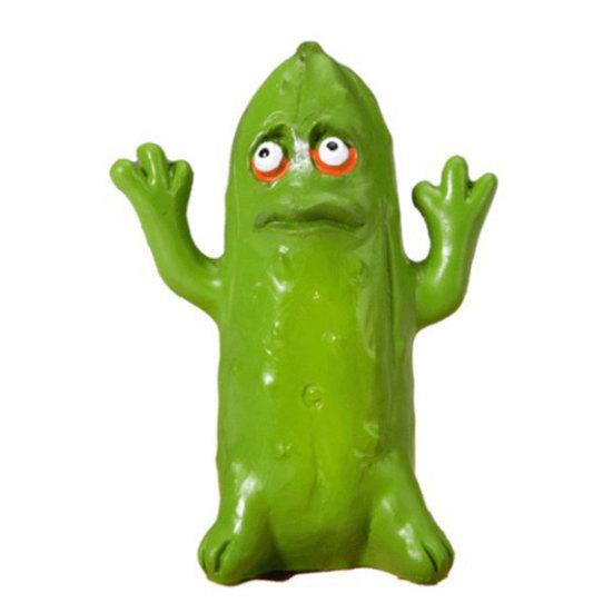 Funny Pickle Sculpture, Quirky Cucumber Statue, Cute Resin Pickle Emotional Support Ornament for Home, Living Room, Bedroom, Office Desk Decor One Size C