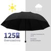 Large Umbrella for Men, Reinforced and Thickened, Sturdy and Wind-Resistant, Dual-Use for Sun and Rain, Foldable Black-Coated Sun Protection Umbrella
