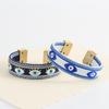 Mother's Day Devil's Eye Embroidered Bracelet: Personalized Stainless Steel Wristband for Women
