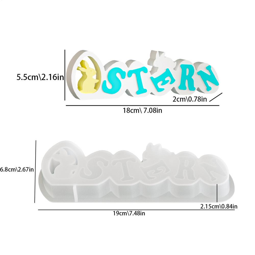 Silicone Rabbit Letter Crafting Mould Cute Rabbit Gypsum Concrete Molds Easter Silicone Molds for Easter Table Decorations