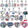 New Copper Charms Beads Love Heart Nesting Doll Van Gogh Starry Sky Charms Dangle For Bracelet Woman Jewelry Gifts