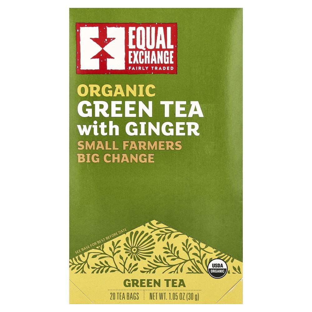 Equal Exchange Green Tea Ginger Infused Tea Bags, 20 Count, 30g (1.05oz)