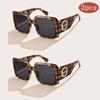 2pcs Brand Square Sunglasses For Women Men Brand Design Luxury Sun Glasses Classic Vintage Female Shades Eyewear UV400