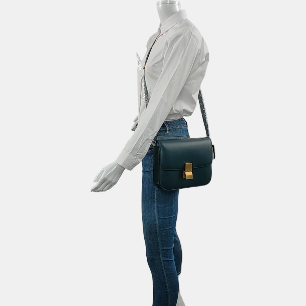[Pre-Owned] Classic Box Polished Calfskin Leather Square Bag - Very Good #HC20RN