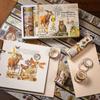 AGUGU Story Collection Gold Foil Retro Journal Washi Tape & DIY Decorative Stickers Set