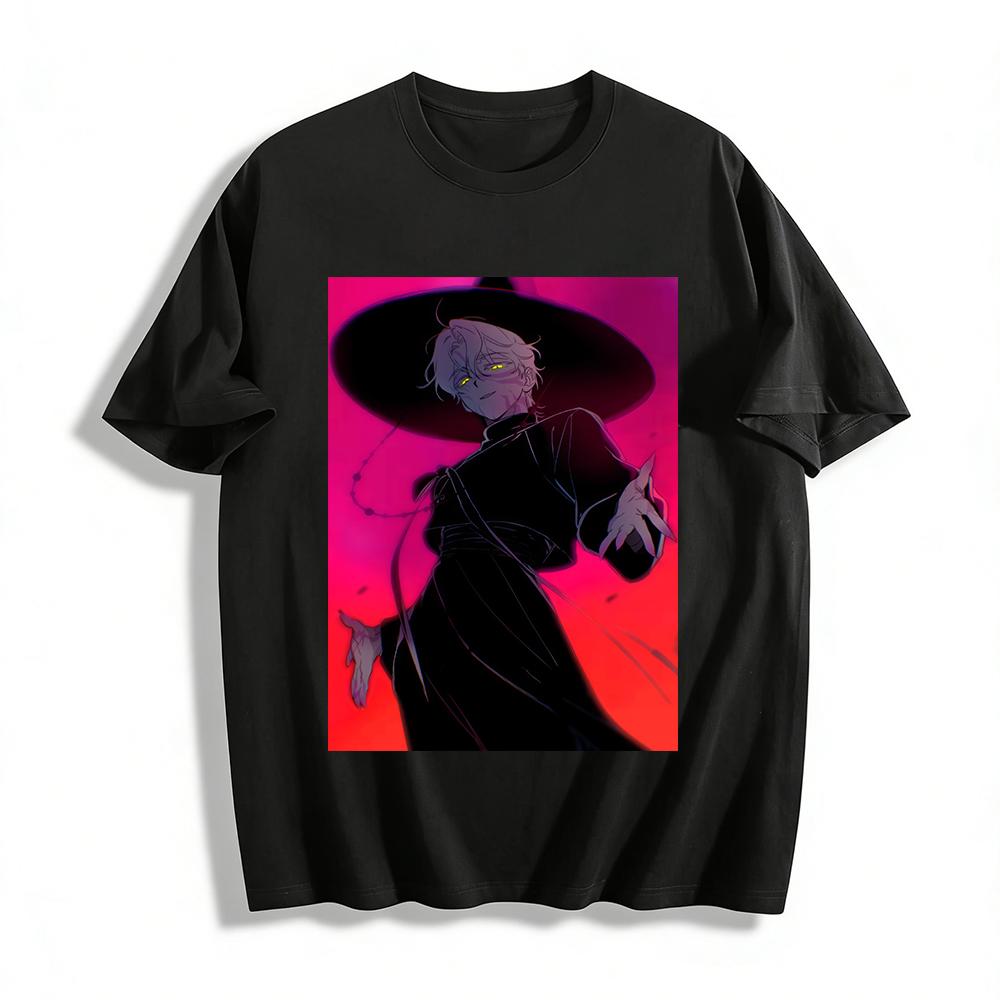 Dark Style Wizard Boy Print Trendy Top Anime Peripheral Loose Casual Long Sleeve T-Shirt Pure cotton T-shirt XXS