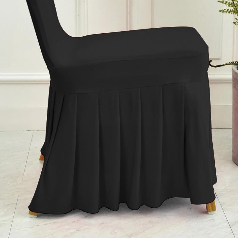 Premium Black Banquet Chair Cover With Ruffles