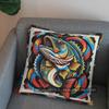 2D Colorful Fish With Abstract Swirls Pillow Cover Pattern Cushion Cover Suitable For Sofa Bedroom Car Pillow Cover