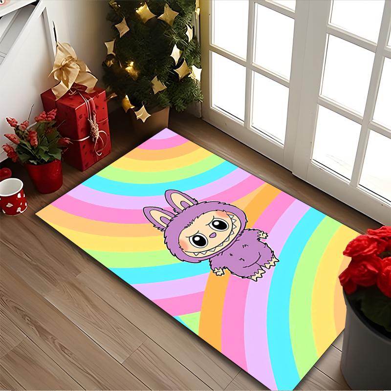 LABUBU Carpet, Non-slip Office Chair Rug, Digital Print Home Area Rug, Unique Festival Decorations