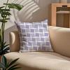 Simple Purple Plaidprint Pillow Case Comfort Sofa Bed Silky Elegant Invisible Zipper Custom Decorative Cushion Cover