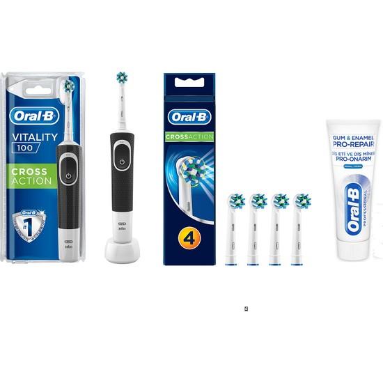 

Oral-B D100 Black + 4 сменные насадки + зубная паста 75 мл