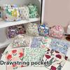 Fashion Flower Print Drawstring Bag Women's Fashion Bag Men's Toiletry Bag For Organizing Lipstick Toiletries