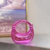 Fashion Acrylic Glossy Metal Crescent Shell Bag Banquet Large Capacity Dumpling Bag Underarm Handbag