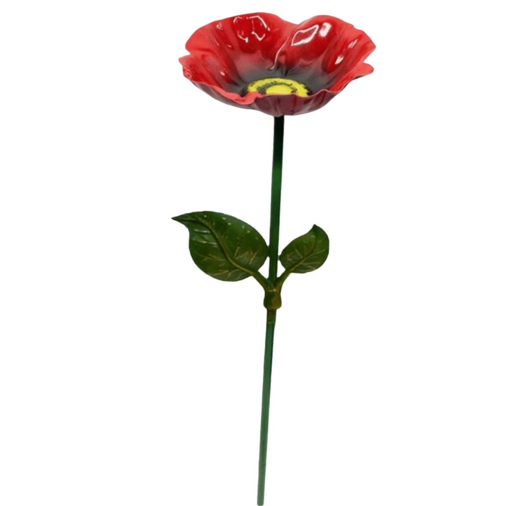 Iron Insect Bird Bath Flower Shape Garden Birdbath Bird Feeder Flower Garden Stake Outside вино красного