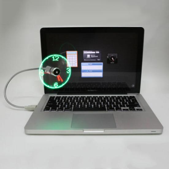 Kreative Mini USB-betriebene LED-Uhr Echtzeitanzeige Sommerkühlung Neon-Ventilator
