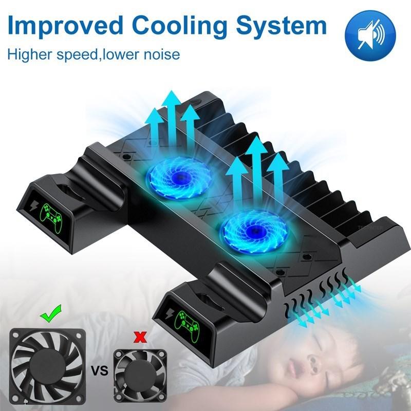 Stand Fan For Sony PS4 Game Console Playstation Play Station PS 4 Pro Slim Controller Control Support Acssories Holder Cooler
