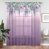 1pc Purple Wisteria Floral Print Sheer Curtains - Modern Art Style Elegant Window Drapes for Kitchen, Cafe, Dining Room, Balcony, Garden