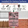 2D Flat, "Hell Yes I'm Divorced" Funny Metal Aluminum Sign - Retro Divorce Celebration Wall Decor Divorce Party Decor, Single Woman Home Decor, Funny