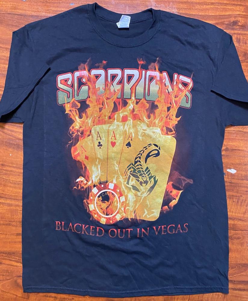 

SCORPIONS Blacked Out in Vegas 80 s Rock Black T-Shirt SZ L-NWOT Unisex T-Shirt XXXL
