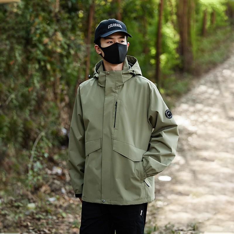 Mens Lightweight Waterproof Hiking Jacket Outdoor Windbreaker Hooded Raincoat Couples Casual Sport Wear