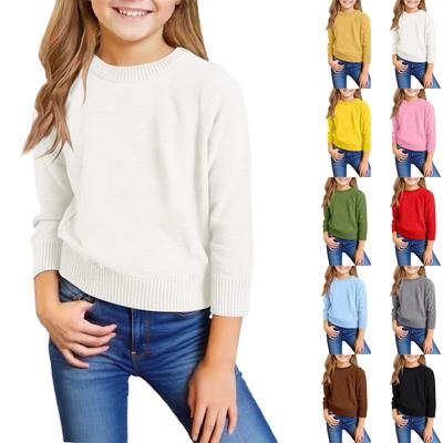 Kinder Mode Lässiger Rundhals Pullover Gestricktes Unterteil