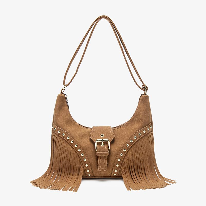 Summer Niche Retro Hot Girl Vintage Rivet Commuting Versatile Single-shoulder Crossbody Underarm Bag