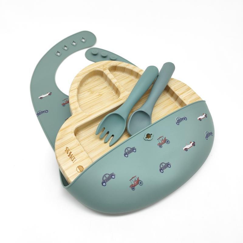 JINGRX Kids Bamboo Tableware Set