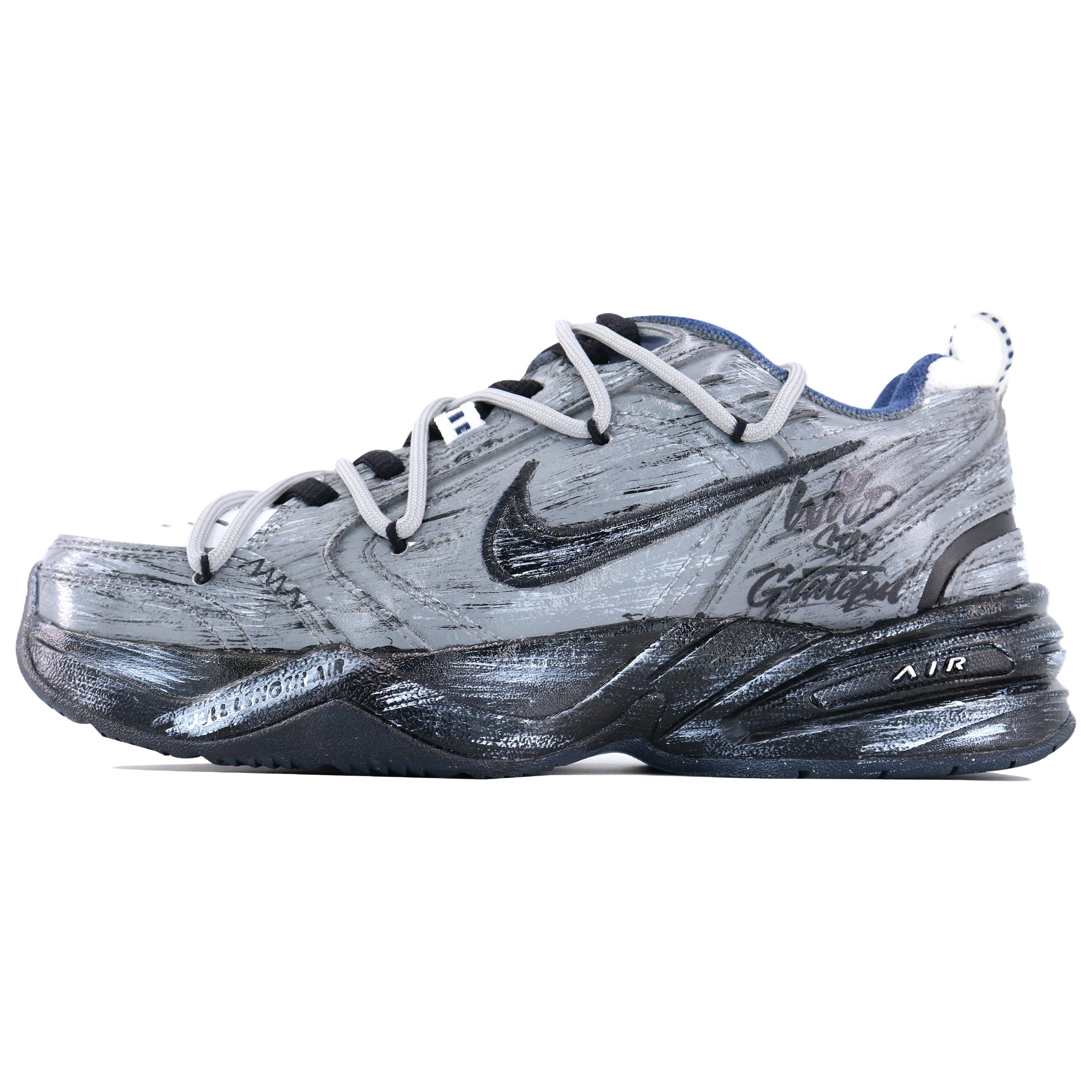 

Nike Air Monarch 4 Low top Chunky Sneakers Men s Black Gray 415445-102(Team1798-) 40.5