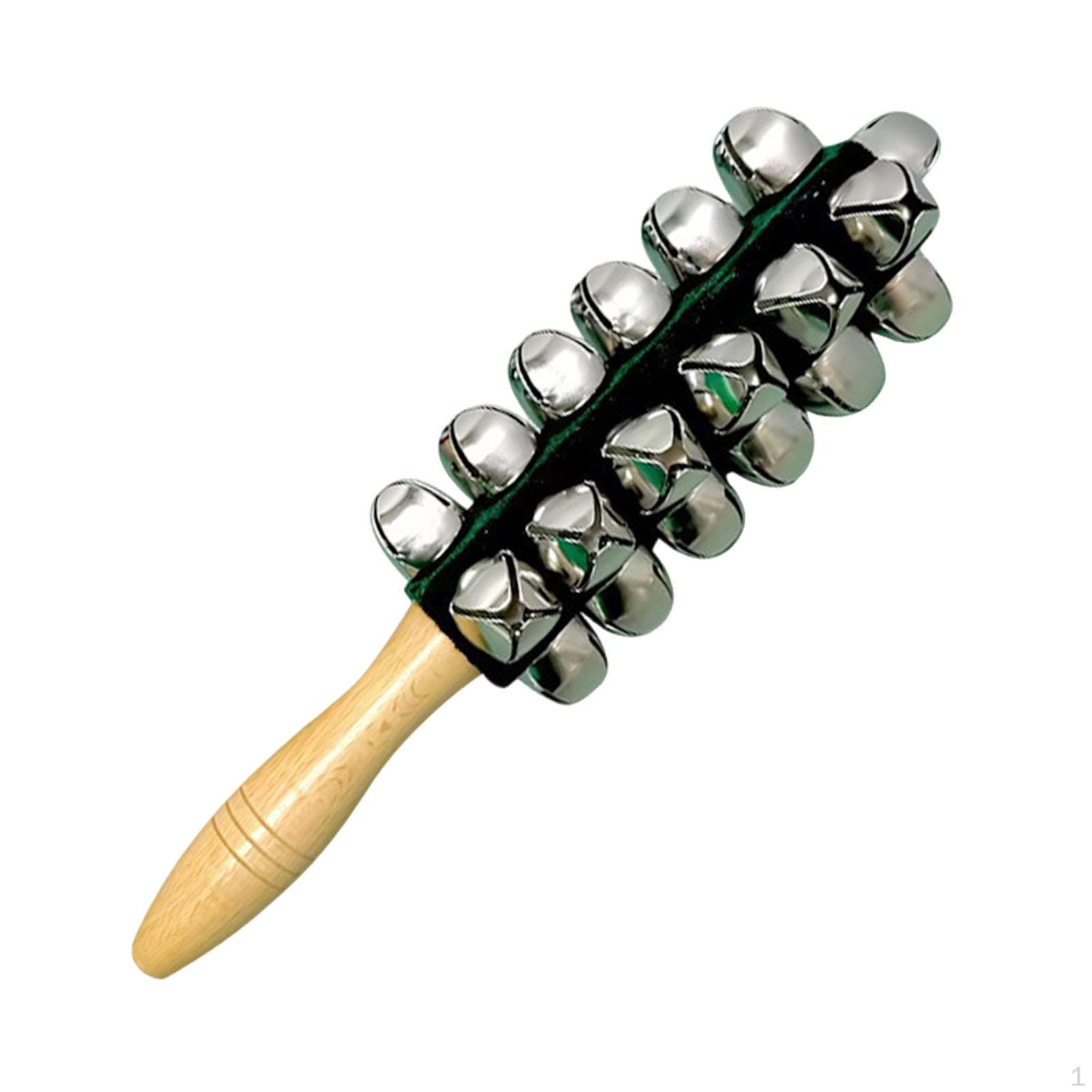 

Christmas Bell with Wooden Handle, , Portable Musical Instrument, Ideal for Celebrations And As зелёный
