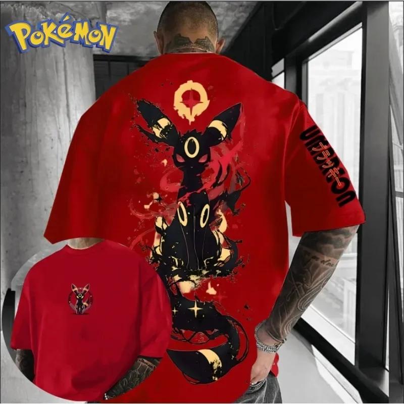 New Pokémon Umbreon Anime Peripheral Printing Original T-Shirt Short Sleeve Men's and Women's Summer Harajuku Loose Casual Top