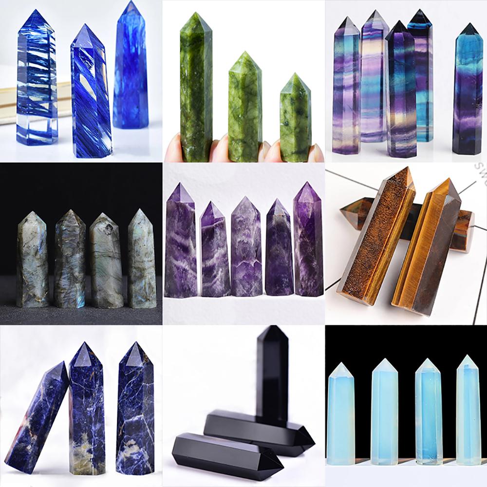 Natural Stone And Crystals Point Wand Witchcraft White Amethyst Home Decor Natural Crystal Mineral Desktop Handicraft Decoration