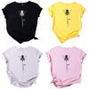 Camisetas de cuello redondo con estampado de abejas para mujer, confeccionadas con suave tejido de algodón para mayor comodidad