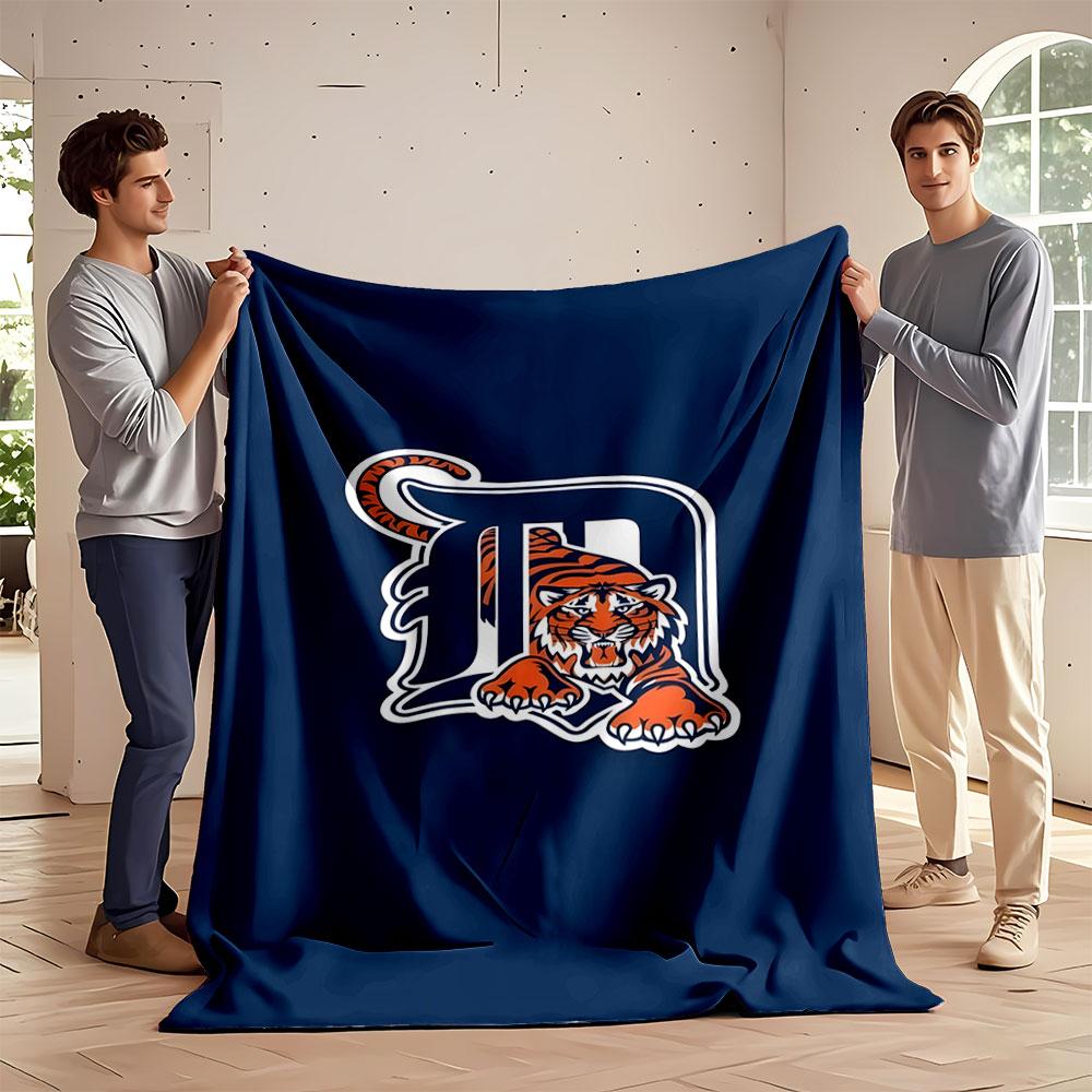 Tiger with Letter D on Blue print blanket soft and cozy perfect for the living room bed sofa or a nap,gift