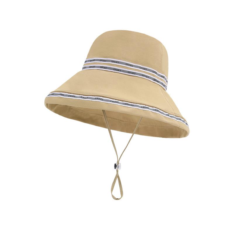 Spring and summer outdoor sun protection hat children reflective strip large brim sun hat mountaineering fishing quick-drying waterproof bucket hat