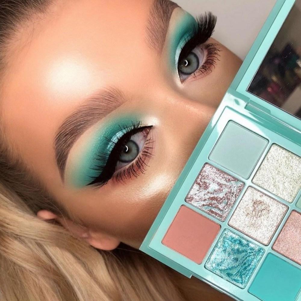 Paleta de fard de pleoape Mat Shimmer Machiaj de ochi de lunga durata Set de palete de farduri Menta Pastel Liliac Machiaj portabil 9 culori, 1 bucata, 02 B