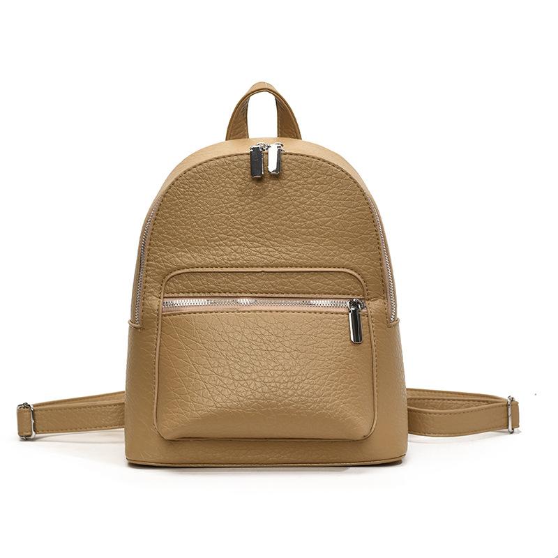 Retro Small Backpack for Class Commuting Backpack Fashionable and Versatile Solid Color Simple Women's Bag