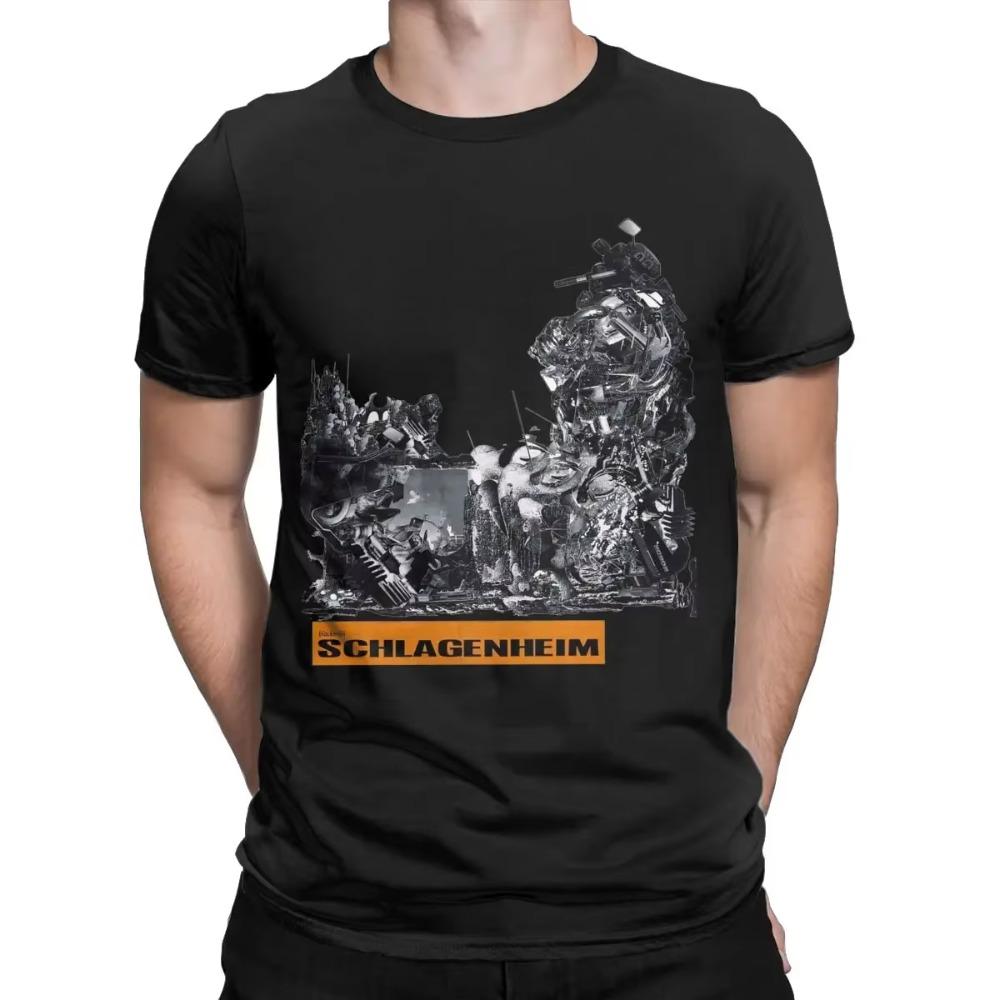 Men Black Midi Schlagenheim T Shirt 100% Cotton Clothes Unique Short Sleeve Round Collar Tee Shirt Unique T-Shirt