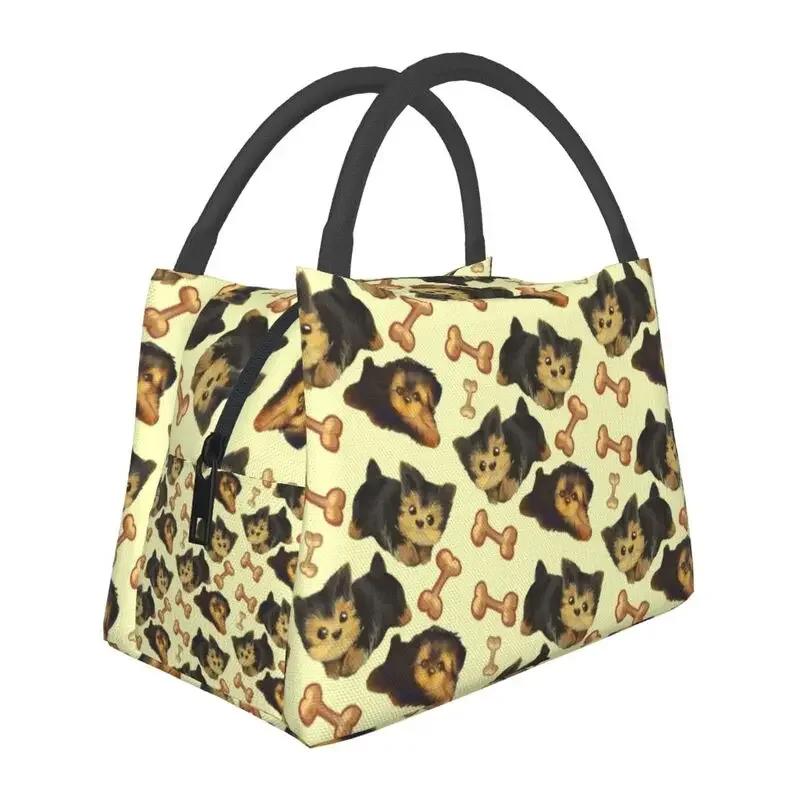 Yorkshire Terrier Insulated Lunch Bags for Outdoor Picnic Cute Yorkie Dog Resuable Thermal Cooler Bento Box Women