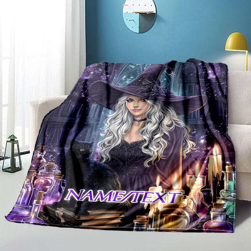 1PC Custom Name Witchcraft Library outdooor Flannel blankets Throw Blanket All-Season Throw Gift Bedspread for Couch, Bed, Camping Holiday Birthday gi