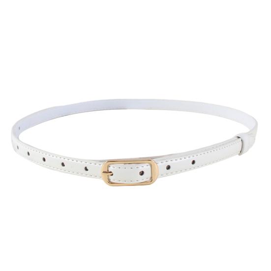 Women Belt Imitation Leather Adjustable Thin Waistband Solid Color Dresses Shirts Tops Waist Belt Versatile Fashion Accessory