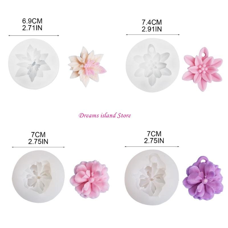 Lotus Camellia Decoration Silicone Mold Epoxy Resin DIY Ornaments Making HX6C
