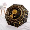 Golden Totem  pattern, automatic folding umbrella, portable and foldable design, 8 ribs, a Christmas or birthday gift.