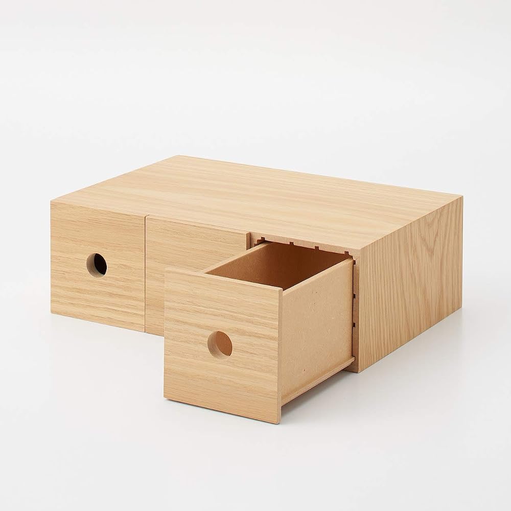 MUJI Holz-Aufbewahrungsbox mit 3 Fächern für Kleinteile, ca.. B84 x T17 x H252cm, 82603323 (Kleidung
