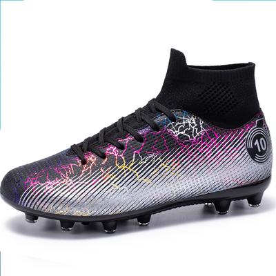Botas de futebol unissex de alta qualidade, tamanho grande, meias elásticas altas, relva artificial, botas de futebol infantis, 35-48