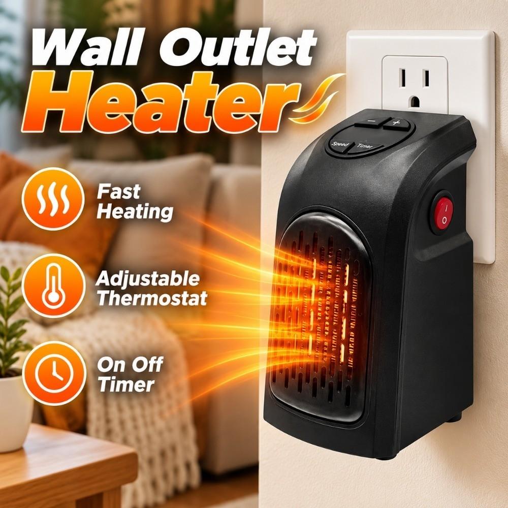 Wall Mounted Mini Plug in Heater Fast Heating Warm Blower Wall Outlet Heater Student