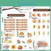 Watercolor Leaf Maple Party Wall Stickers Set For Fall Thanksgiving Home Decor